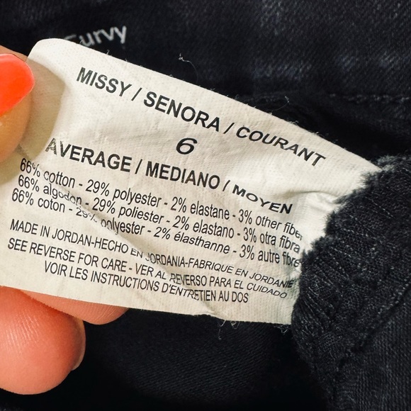 Gloria Vanderbilt Black Wash Jeans Curvy Dark Stretch Denim SZ 6 - Picture 9 of 13